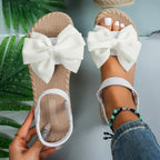 Women Sandals 2025 New Summer Lightweight Sandals Fashion Beach Casual Slippers Outdoor Bow Tie Flat Shoes Home platform sandals
