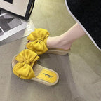 Platform Woman Slippers With Bow Sandals Easy Wears Shoes for Women Vip New Collection Designer Luxury Stylish Slides Wholesale