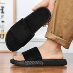 Men's Slippers for Home in Solid Colors Flat Heels Low Cuffs Convenient To Wear Spring and Summer Soft-soled Anti-slip Slippers