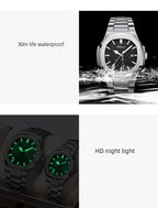 Fashion Couple Watches Men and Women Business Luxury Stainless Steel Quartz Wristwatch Waterproof Luminous Couple Watch Pair Set