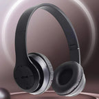 Foldable wireless Bluetooth headphones, over-ear heavy bass headphones