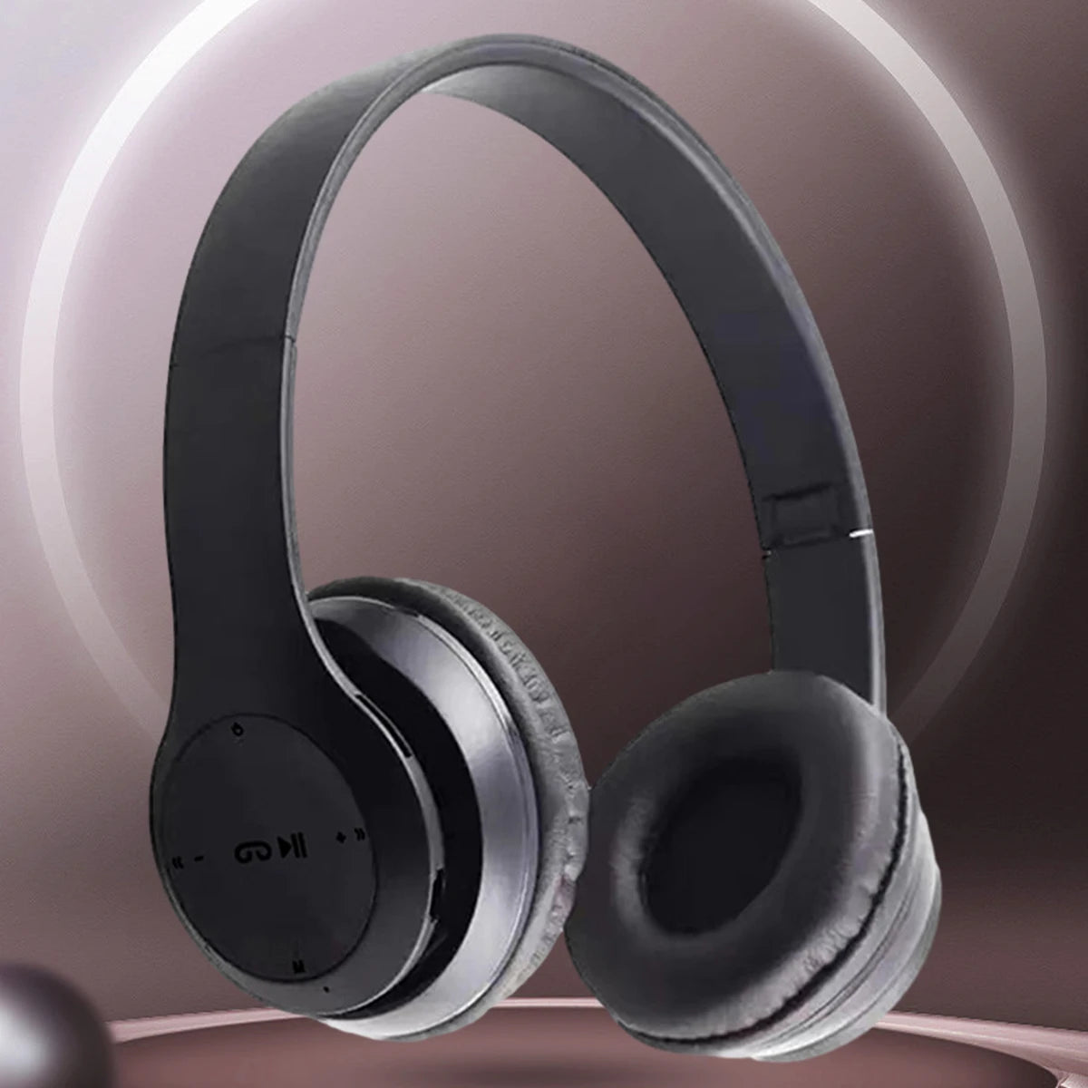 Foldable wireless Bluetooth headphones, over-ear heavy bass headphones