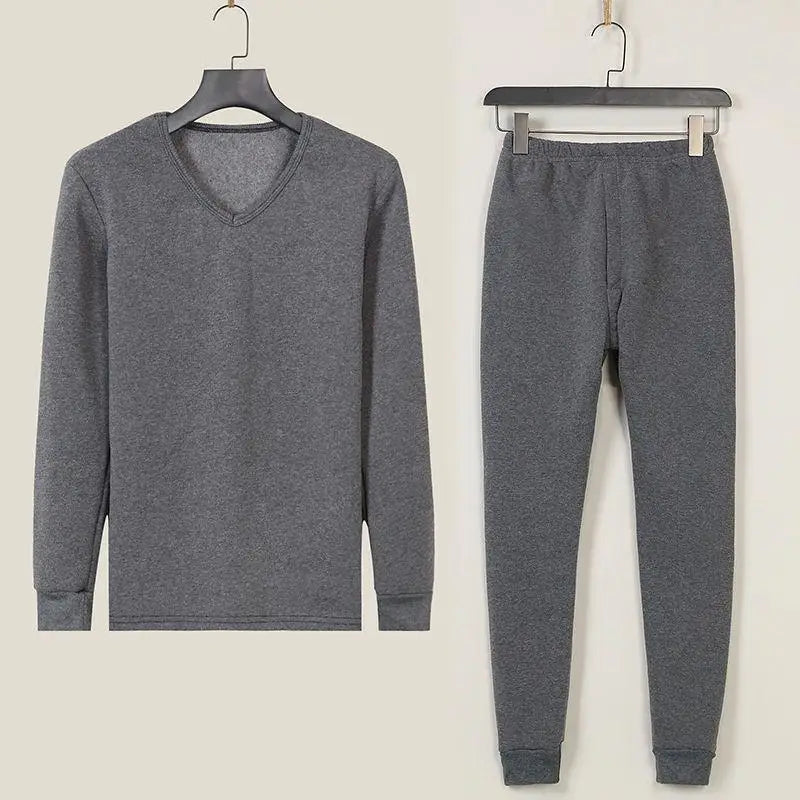 Men's round Ne Thiened Warm Underwear Set Youth Autumn Winter Thermal Clothing Long Sve Pants Home Clothes Innerwear