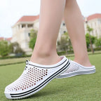 Men's Slippers Hollow Beach Sandals Summer Slip on Clogs Men Casual Shoes Non-slip Size 36-45 Slippers Unisex Outdoor Flip Flops