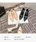 Female Heels Women Shoes Brand Women Pumps Office Ladies Working Shoes Solid Pointed Toe Dress Shoes Spring Autumn Plus Size 43