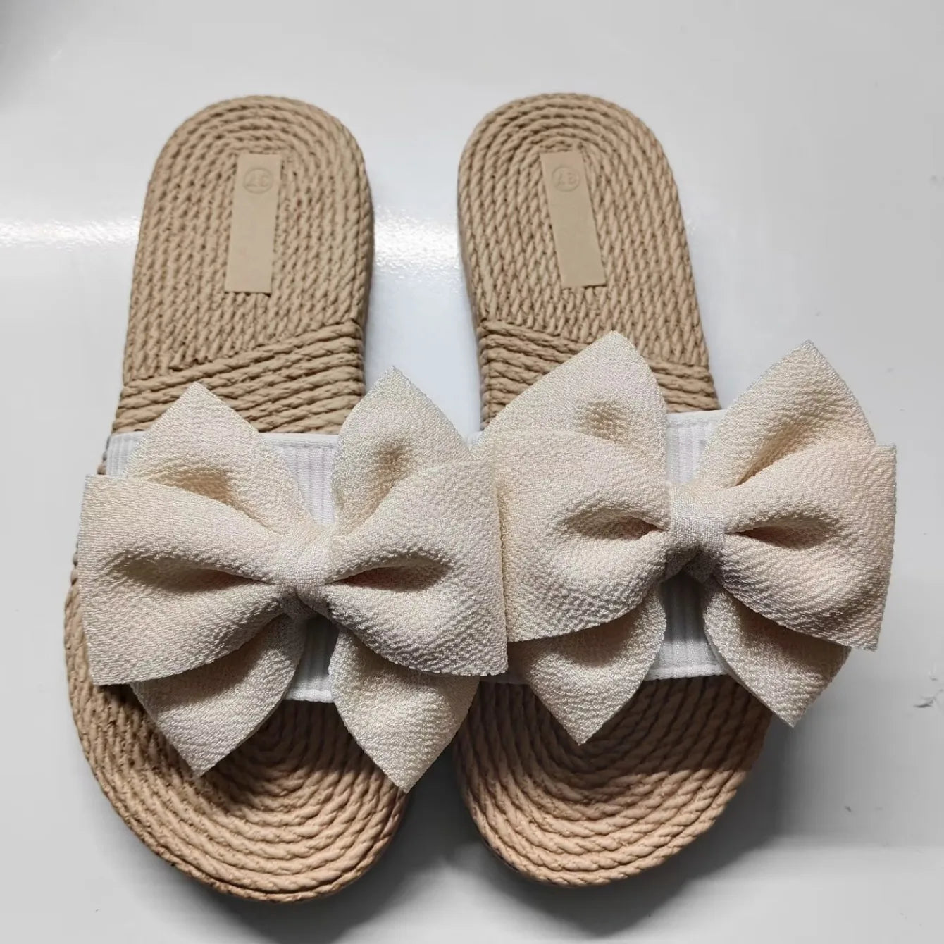 Women Slippers Fashion Trend Bow Anti Slip Sandals Wear-resistant Comfortable Soft Sole Flat Heel Slippers Home Slides Women
