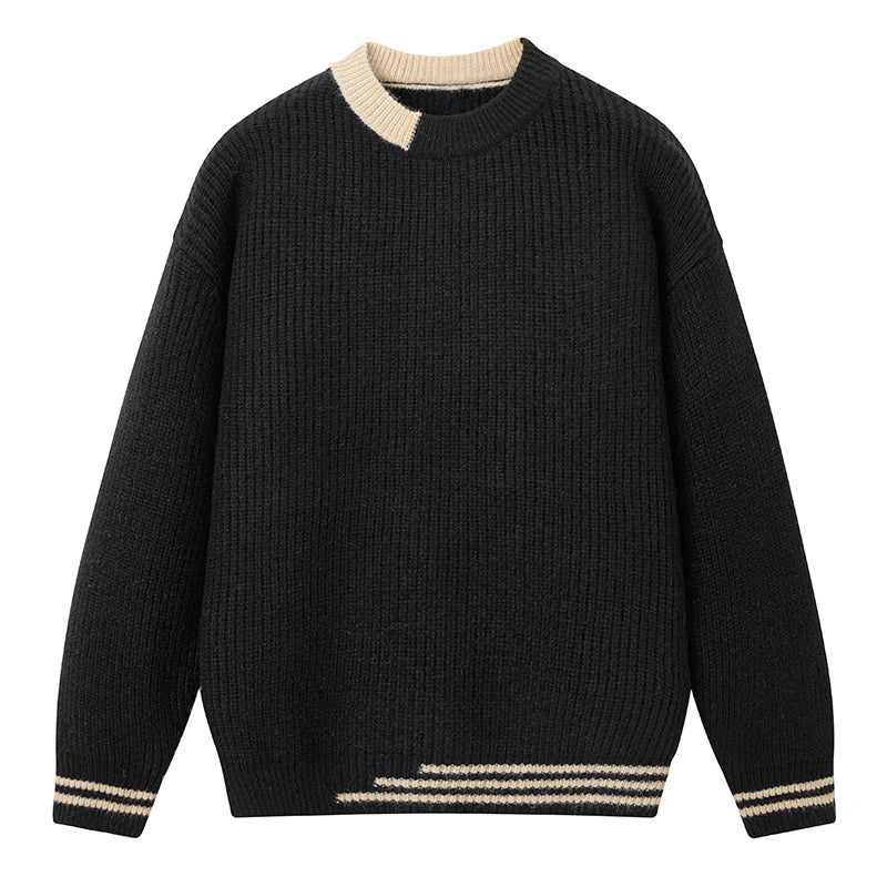 Winter Fashion Trend Outdoor Round Neck Pullover Knitted Sweater Comfortable Versatile Windproof Breathable and Warm Sweater