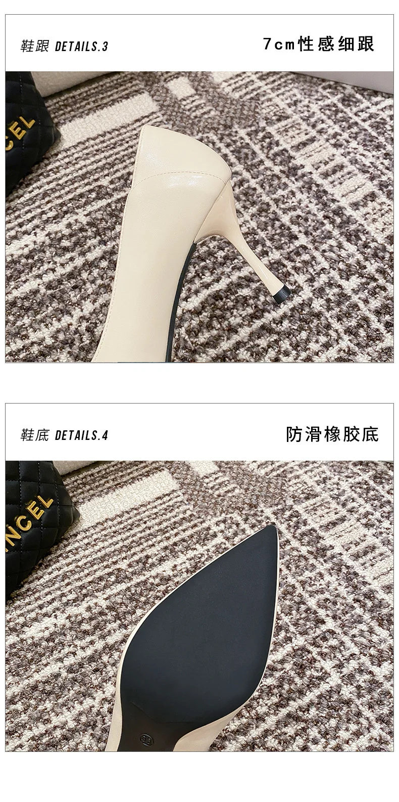 Female Heels Women Shoes Brand Women Pumps Office Ladies Working Shoes Solid Pointed Toe Dress Shoes Spring Autumn Plus Size 43