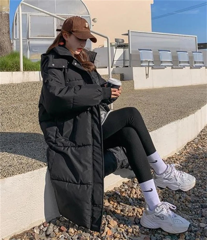 2024 New Winter Autumn Women Jacket White Duck Down Hoodies Puffer Jackets Long Coats Warm Windproof Black White Coats Outwear