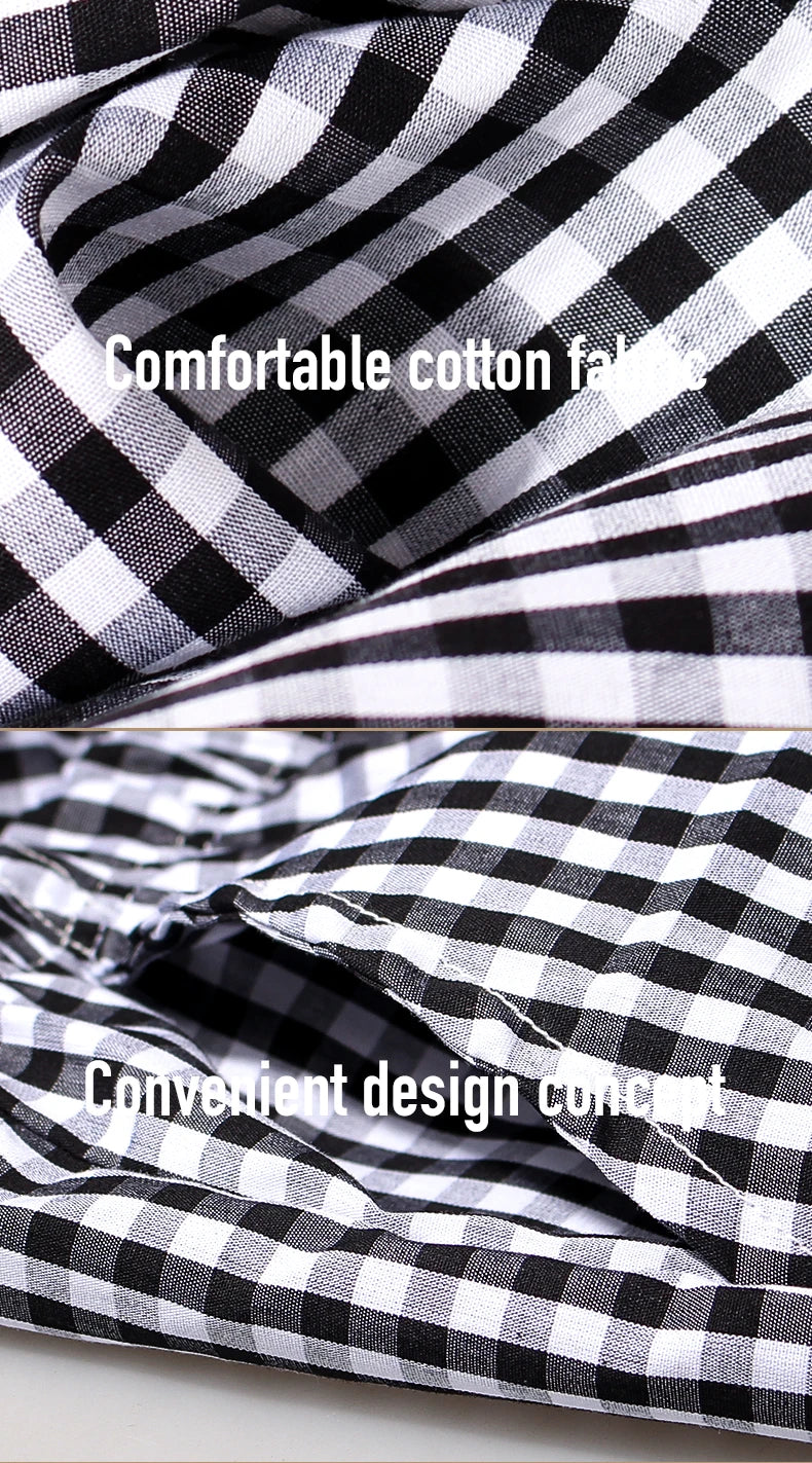 Pajama Pants Men's Pants Pure Cotton Home Pants Thin Summer Loose Plaid Cotton Home Pants Spring & Fall Air-Conditioned Pants