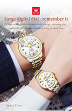 OLEVS 2891 Couple Watches Digital Dial High Quality Stainless steel Wristwatch for Men Women