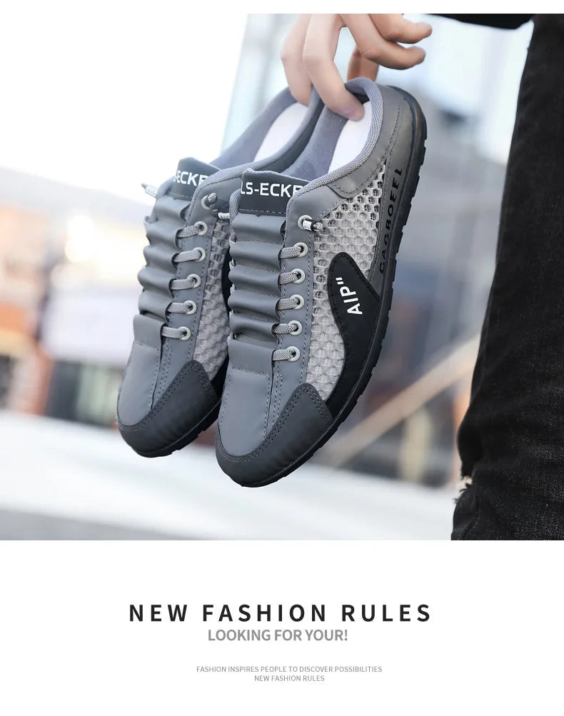 Men's Fashion Soft-soled Half Slippers Men Summer Trendy Bottom Casual Shoes Breathable Slip-on Shoes Sneakers Zapatos De Hombre