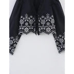 Embroidered Blouse Top Boho Chic Hawaiian Summer Vintage Ruffle Crop Shirts Female Elegant Women's Shirt Tops Woman 2025