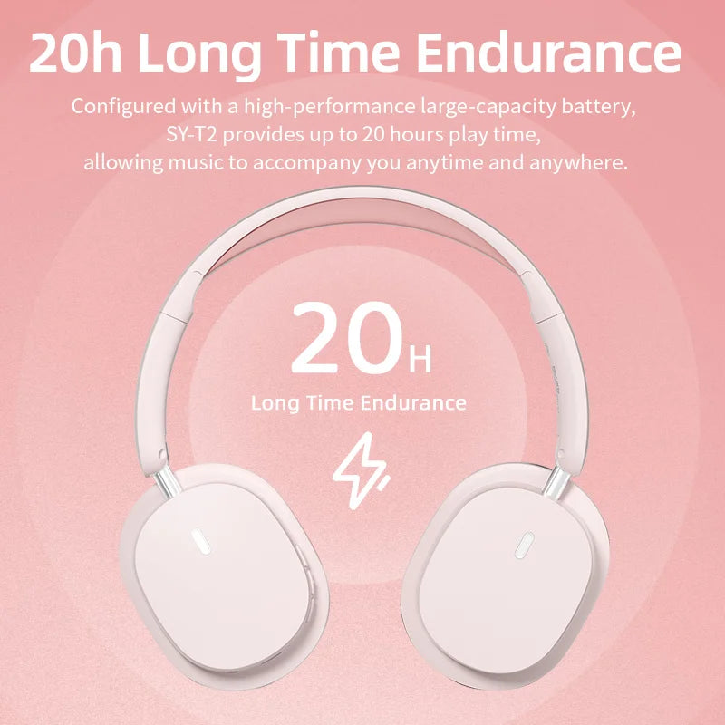 Head Mounted Wireless Earphones Foldable Bluetooth Earphones Built Microphone Earphones Audio Noise Cancelling Earphones