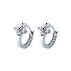 Modian Dazzling Hoop Earrings For Women Flower Cubic Zirconia Round Hoops Ear Fashion 925 Sterling Silver Fashion Jewelry Bijoux