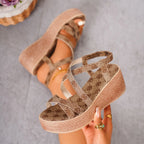 Women Sandals 2024 Summer New Wedges Sandals Fashion Platform Thick Bottom Sandals Casual Comfortable Walking Shoes for Women
