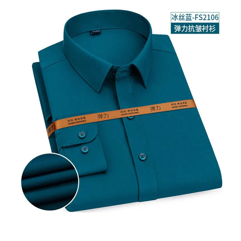 New men's shirt long sleeve spring and summer formal thin business casual free ironing high quality slim fashion breathable