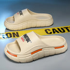 Men's Slippers for Home Use with Letter Patterns in Multiple Colors.Summer Soft Anti-slip Quick-drying and Lightweight Sandals