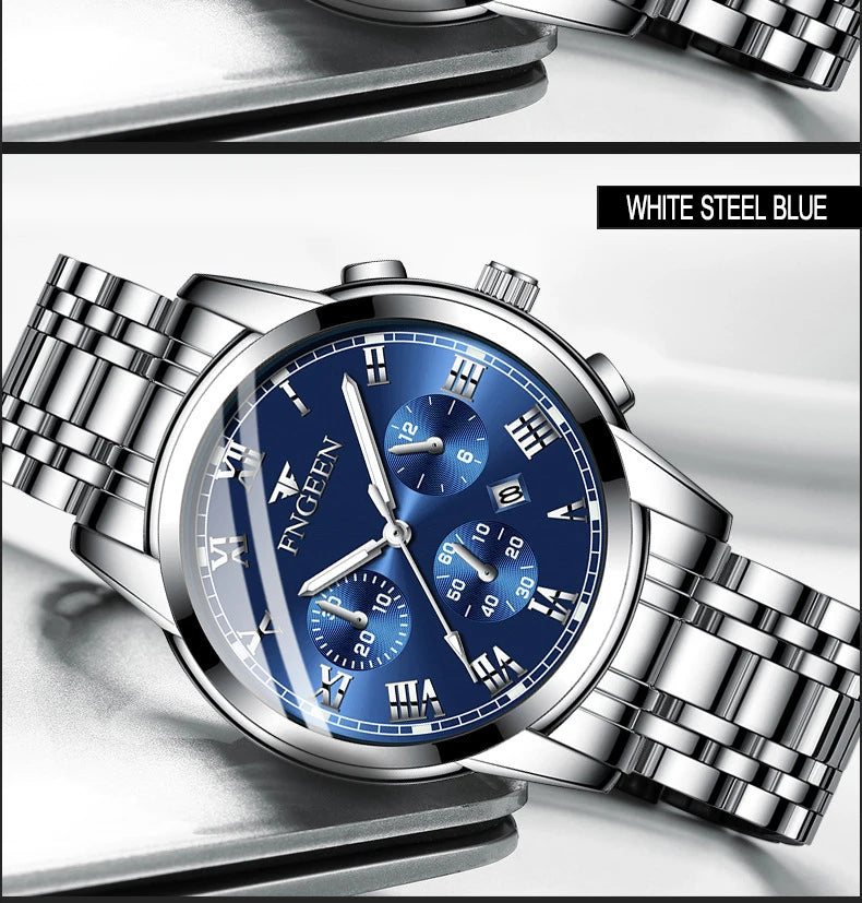 BINBOND 2pcs/Set Couple Watches Fashion Casual Men Ladies for Quartz Watch Lover Waterproof Stainless Steel Watch Valentine Gift