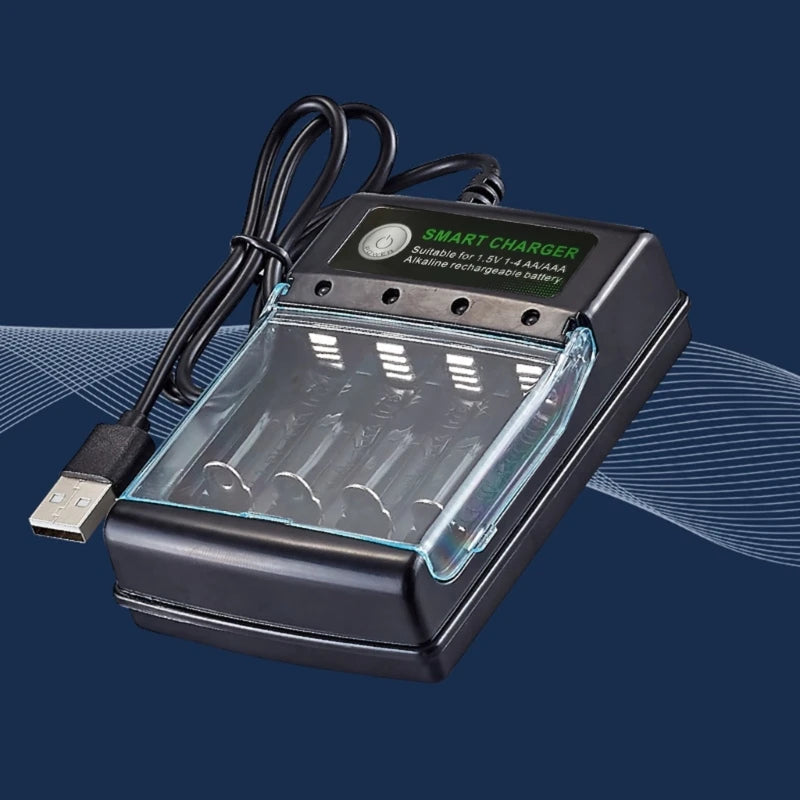 Alkaline Battery Charger 1.5V 4 Slots Digital Charging Circuit for Multiple Reusability and Friendly Electronics Power