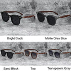 Trendy Retro Wood Grain Sunglasses Polarized UV Protection for Men Women Perfect for Cycling Outdoor Street Photography