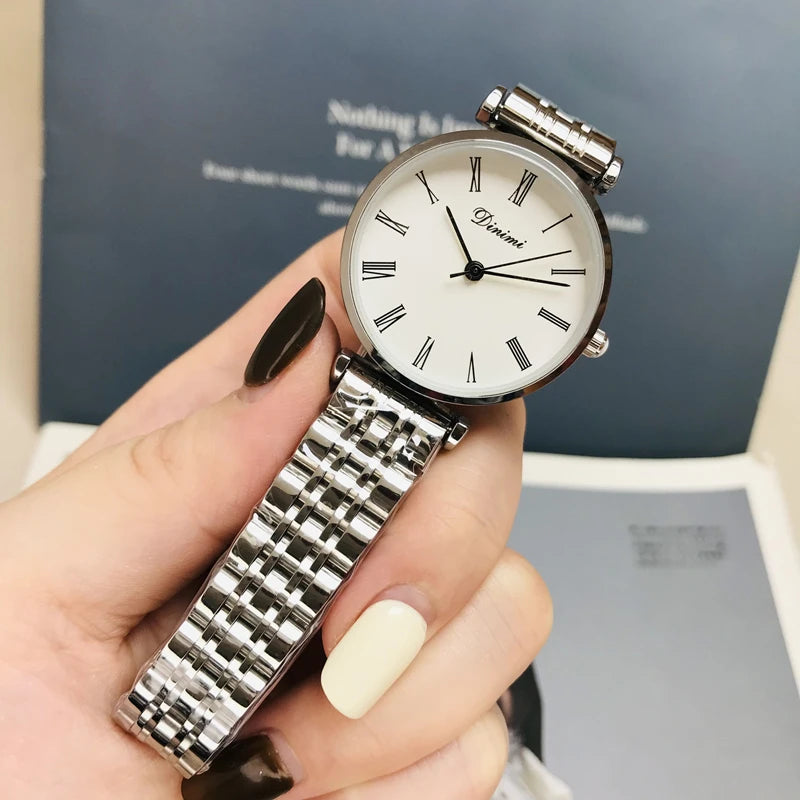 Women's watch simple thin light luxury temperament steel belt famous brand mysterious gift series