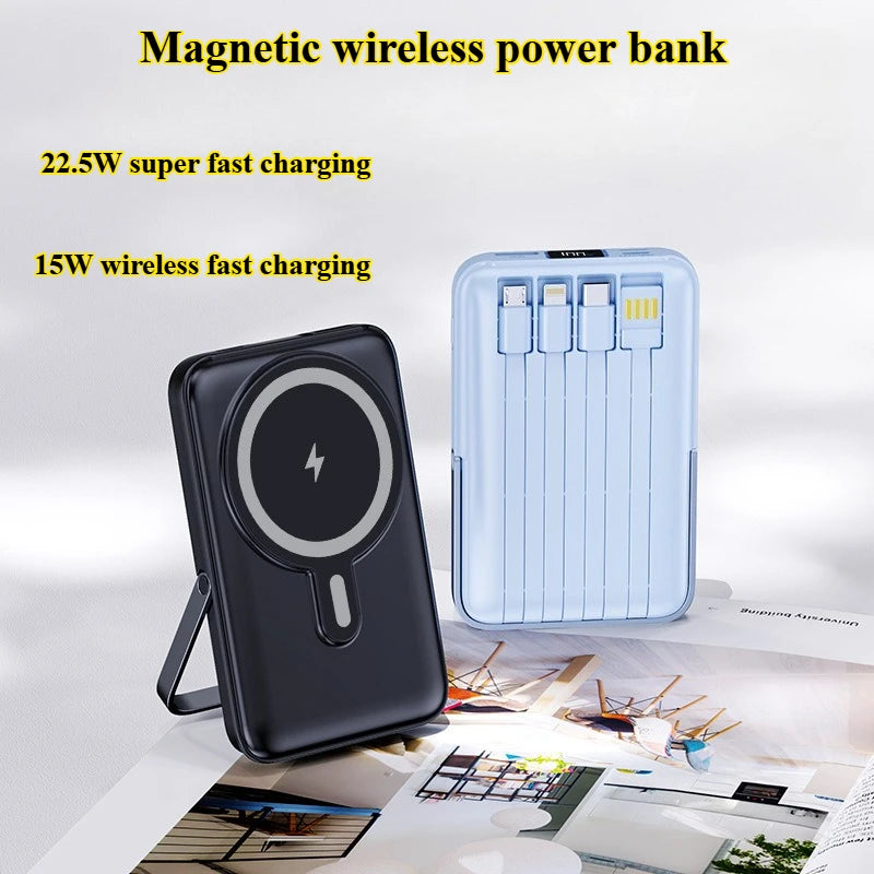 Magnetic Power Bank with Bracket 50000 MAh Large Capacity Built-in PD20W Two-way Fast Charging External Battery for iPhone