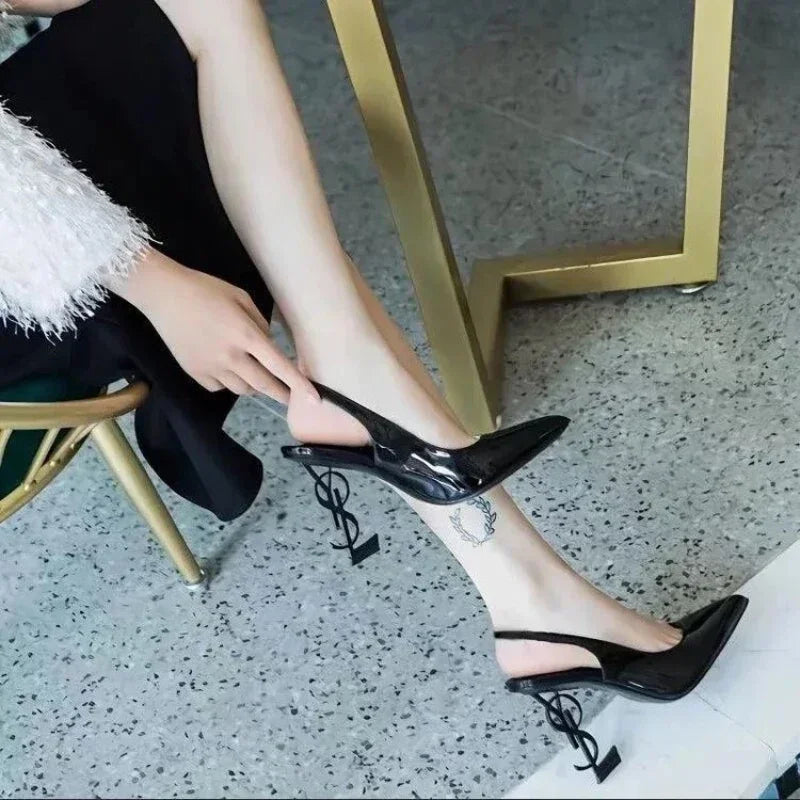 Women's High Heels Sexy Pointed Toe Women's Shoes Summer New Women's Simple Solid Color Outdoor Casual Banquet Party Dress