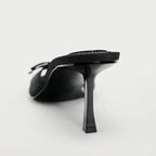 Women Heels Sandals Fashion Heel Slippers Lace Mesh Bow Luxury Sandals Zapatos De Mujer