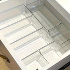 7 pieces transparent plastic cosmetics storage box set - stackable drawer dividers