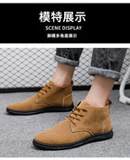 2025Men's Shoes High-top Casual Shoes High Quality Suede Chelsea Boots Fashion British Ankle Boots Business Oxfords Dress Shoes