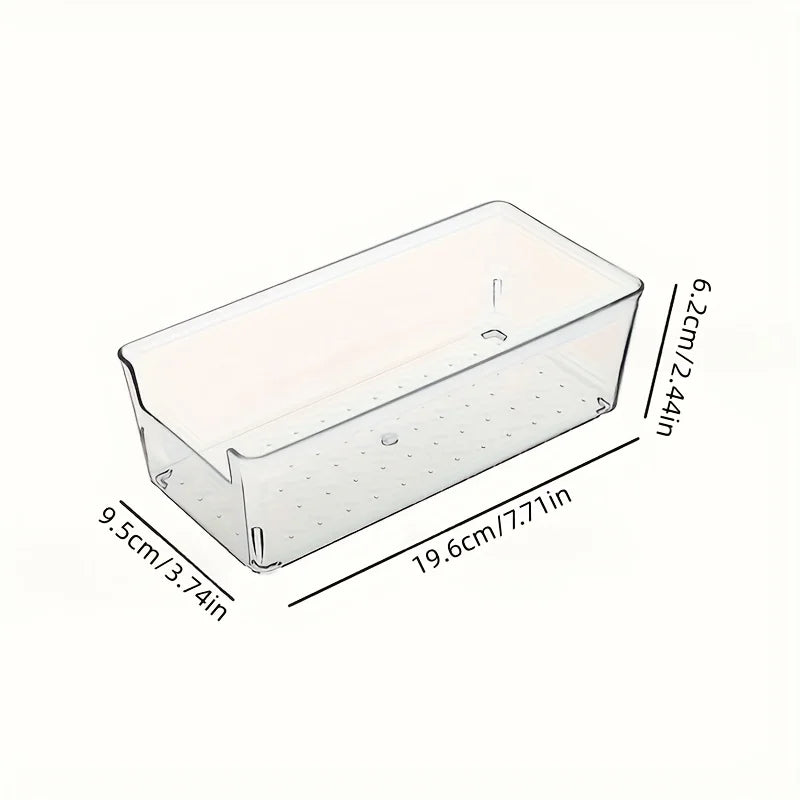 7 pieces transparent plastic cosmetics storage box set - stackable drawer dividers
