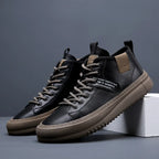 Men's Shoes 2025 New Soft-Soled Sports Mid-High Top Sports Shoes Business Casual Fashion Thick-Soled Shoes Versatile Lightweight Trbottomyy Shoes