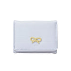 Fashion Wallets Girls Cute Bow Small Wallet Aesthetic Card Holder Classic Three Fold Purse For Women Student Simple Coin Pouch