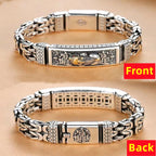 Vintage 100% Solid S925 Silver Retro Lucky Pixiu Man Bracelet Thick Style Domineering Trend Personality Jewelry