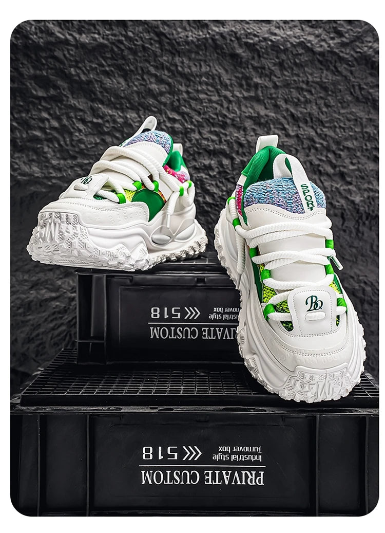 Men's Shoes 2025 Thick Sole Height Increasing New Breathable Trend Fashionable and Versatile Casual Sports Comfortable Trend