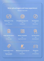 Bluetooth 5.2 Business Wireless Headphone Ear-Hook Mini HIFI Bass Noise Cancelling Earphone With Mic Sport Game Headset