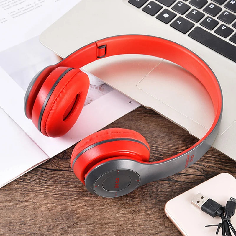 Handsfree Wireless Headphones Noise Canceling Headphone memory Card Earphone P47 headset Bluetooth Head Phone for iPhone Huawei