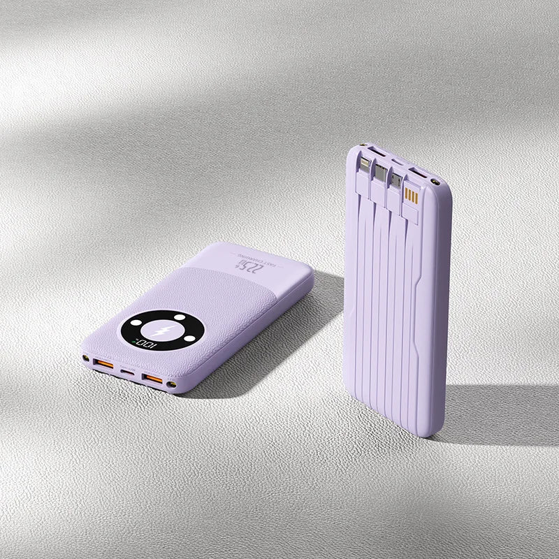 10000mAh Power Bank with Leather Strap and Fast Charging Cable Certified By 3C