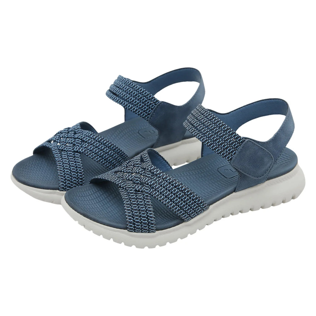 Women's Sandals Summer Casual Non-Slip PU Light Comfort Elastic Soft MD Platform Wedges High Heels Beach Shoes Woman