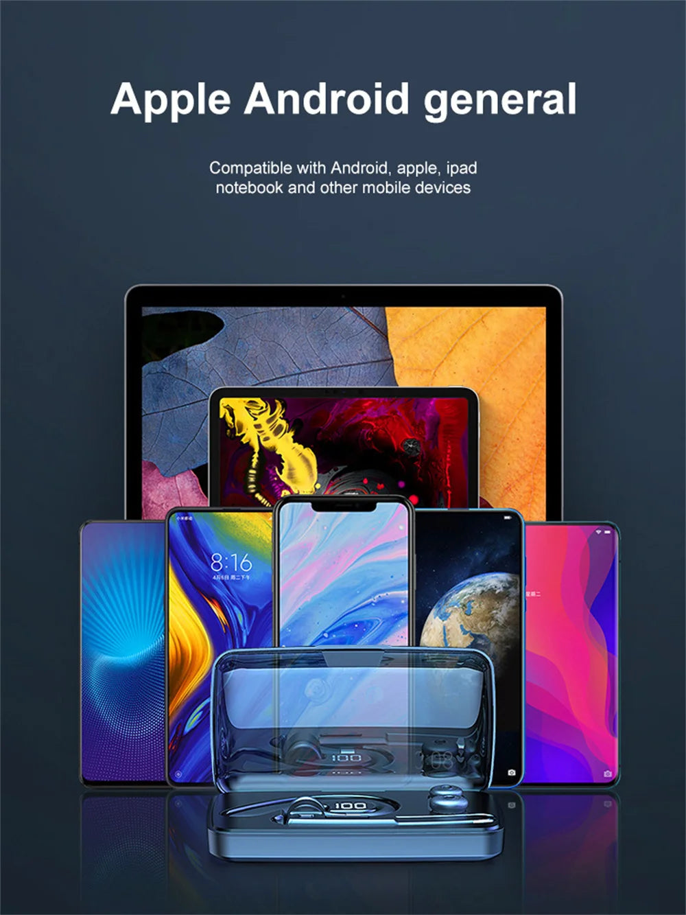 Wireless Bluetooth Headset Earphones 5.1 Single Handsfree For Driving HD Call Noise Headphone Microphone Business Headset