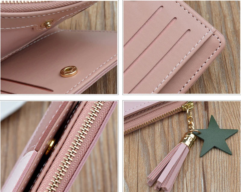 Fashion Wallets Coin Purse Lady Short Purses Portable Clutch Small Handbags Women Cards Holder PU Leather Foldable Money Bags