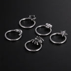 1PC Steel Moon Star Septum Piercing Hinged Segment Nose Ring Septum Clicker Cartilage Tragus Clicker Body Piercing Jewelry 16G