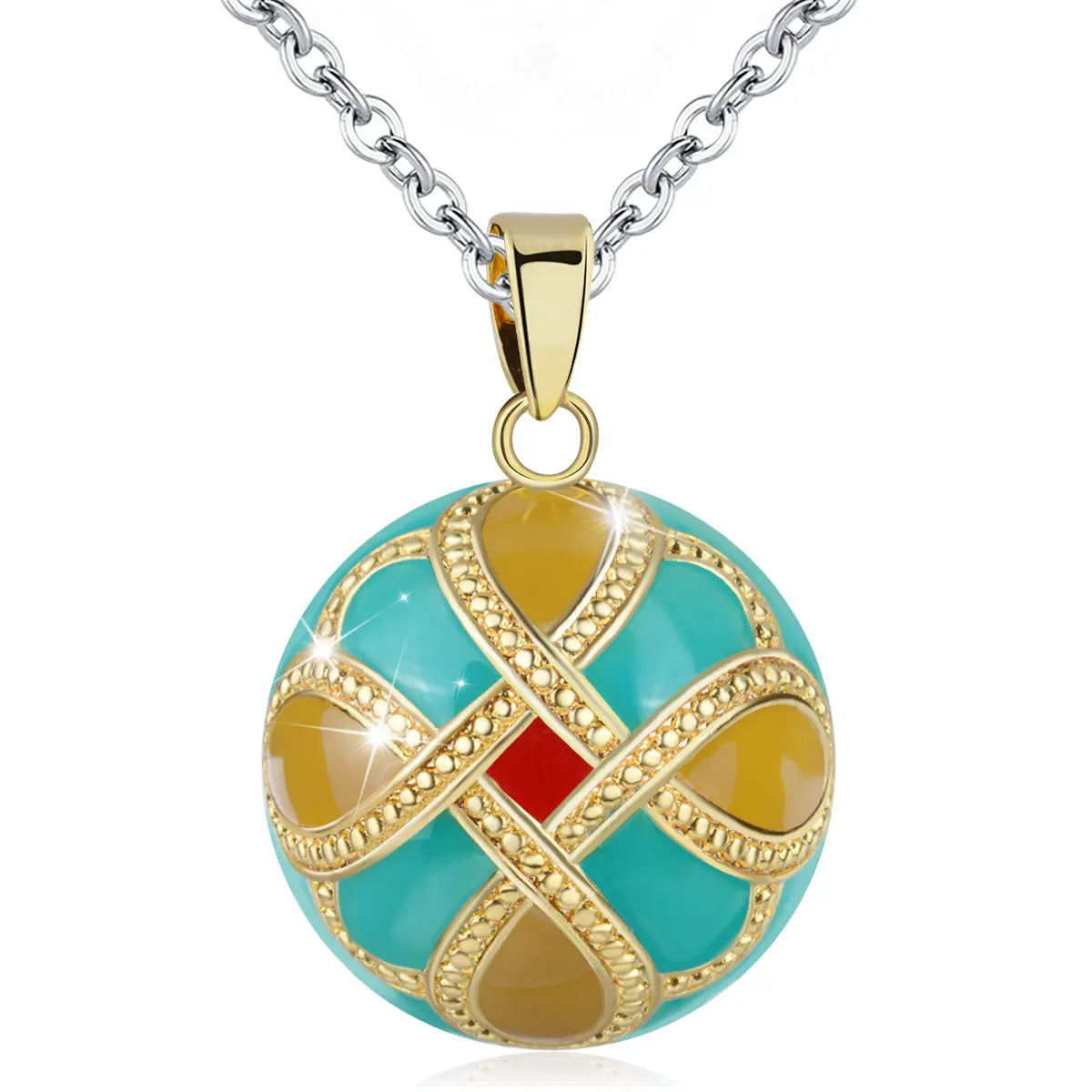 Eudora 1 pc colorful Harmony bola ball Pendant Necklace with Link Chain Pregnancy Ball Jewelry Chime Bola women Jewelry Mom Gift