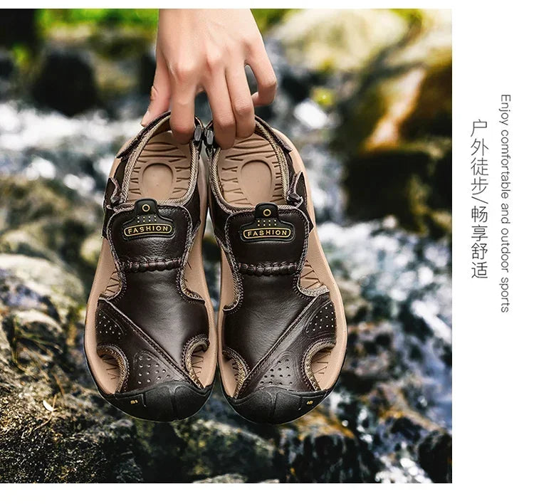 Men's Beach Sandals Man 2024 Men's Summer Sandal Casual Sneakers Genuine Slippers Brand Luxury Sandals Crox Style Men's slippers