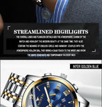 BINBOND 2pcs/Set Couple Watches Fashion Casual Men Ladies for Quartz Watch Lover Waterproof Stainless Steel Watch Valentine Gift