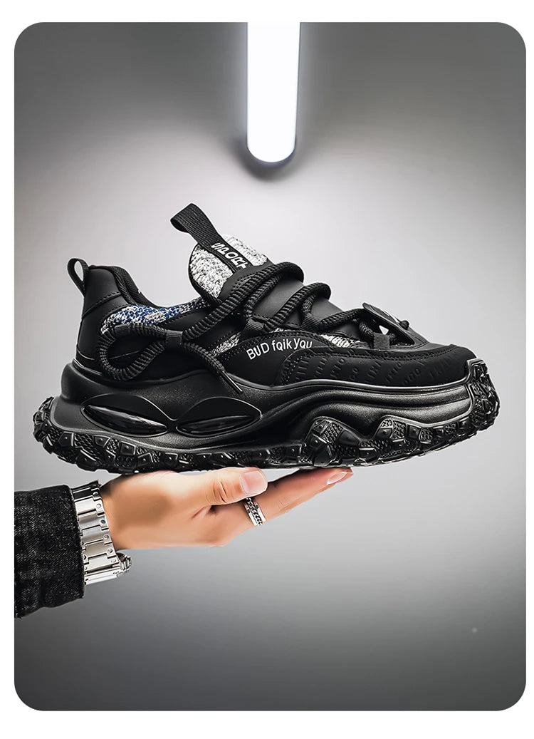 Men's Shoes 2025 Thick Sole Height Increasing New Breathable Trend Fashionable and Versatile Casual Sports Comfortable Trend