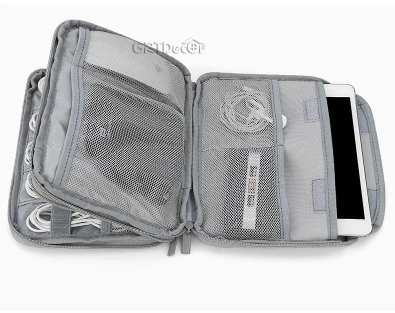 Electronics Protective Storage Bags for Cable Organizer Bag Handheld Tech Pouch for Tablet Phones & Power Banks Organizador Case
