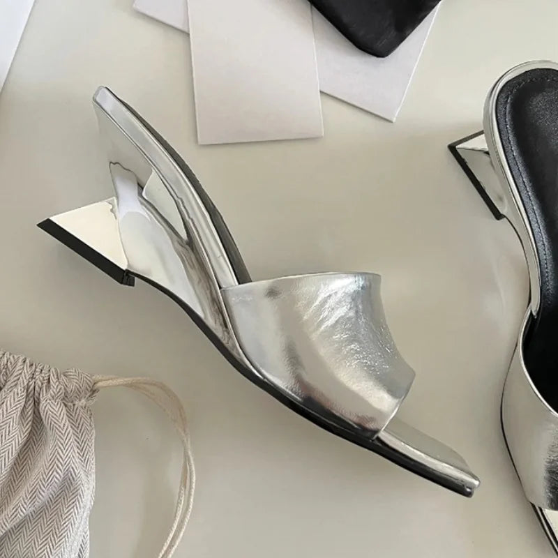 High Heels Women's Slippers Designer Heeled Sandals Woman Shoes Summer 2025 Elegant Pumps Flip Flops Slides Sandalias De Mujer