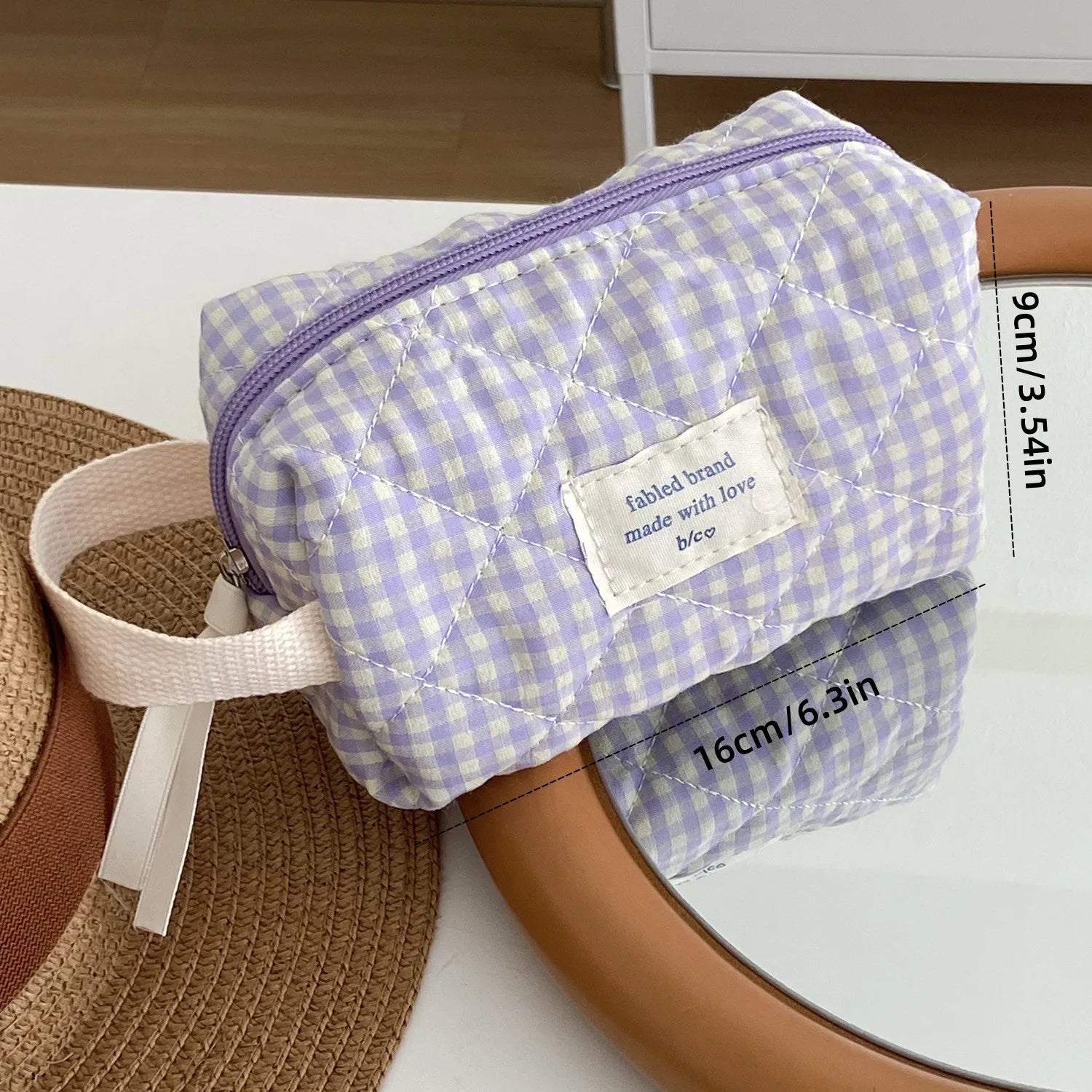 Large Capacity Cotton Makeup Bag Women Sweet Cosmetics Storage Bag Portable Travel Toiletry Bag Brushes Cosmetic Bag